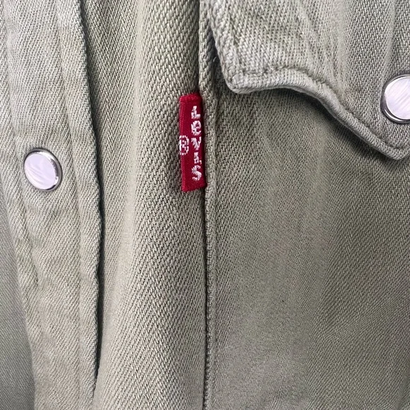 Olive Green Button-Up Shirt - Picture 9 of 13